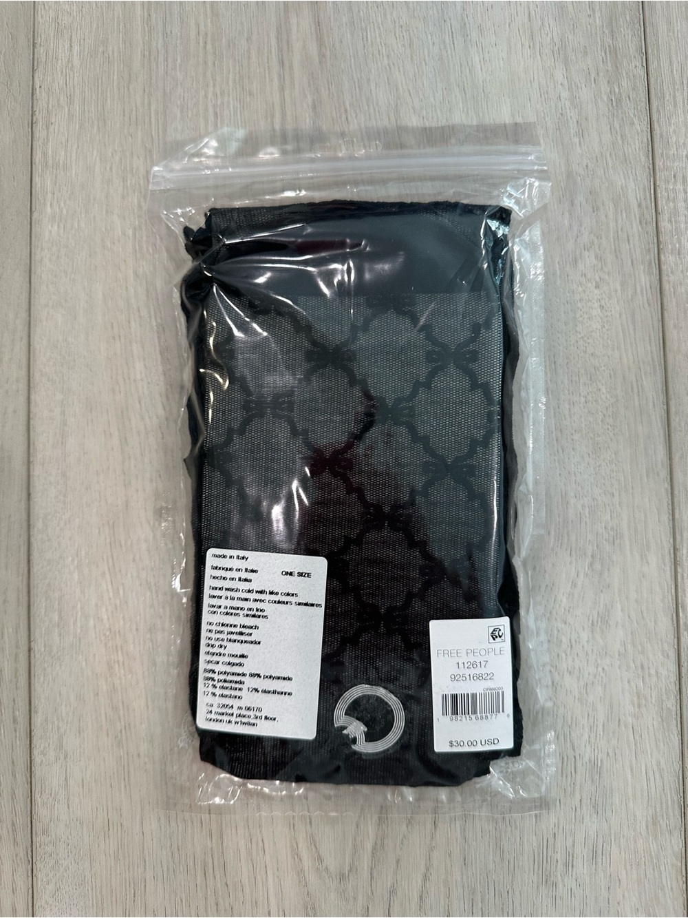 Free People Black Patterned Sheer Tights - Picture 2 of 4